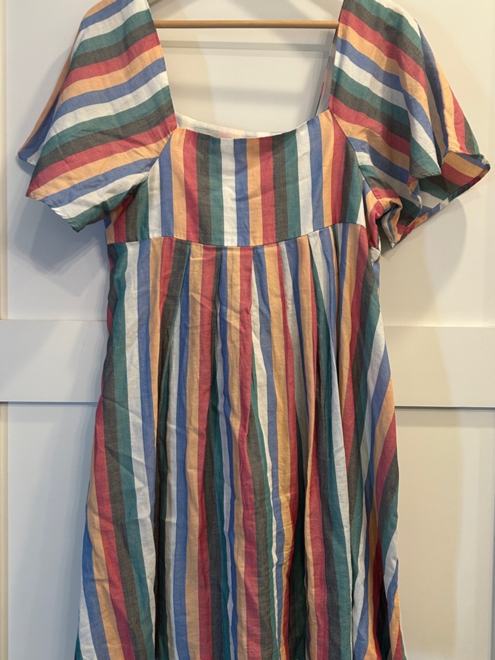 Madewell Striped Summer Dress in Pink, Blue & Orange